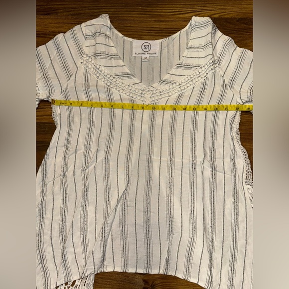 SLOANE ROUGE Boho Crochet Open Back Top size M - Picture 9 of 11